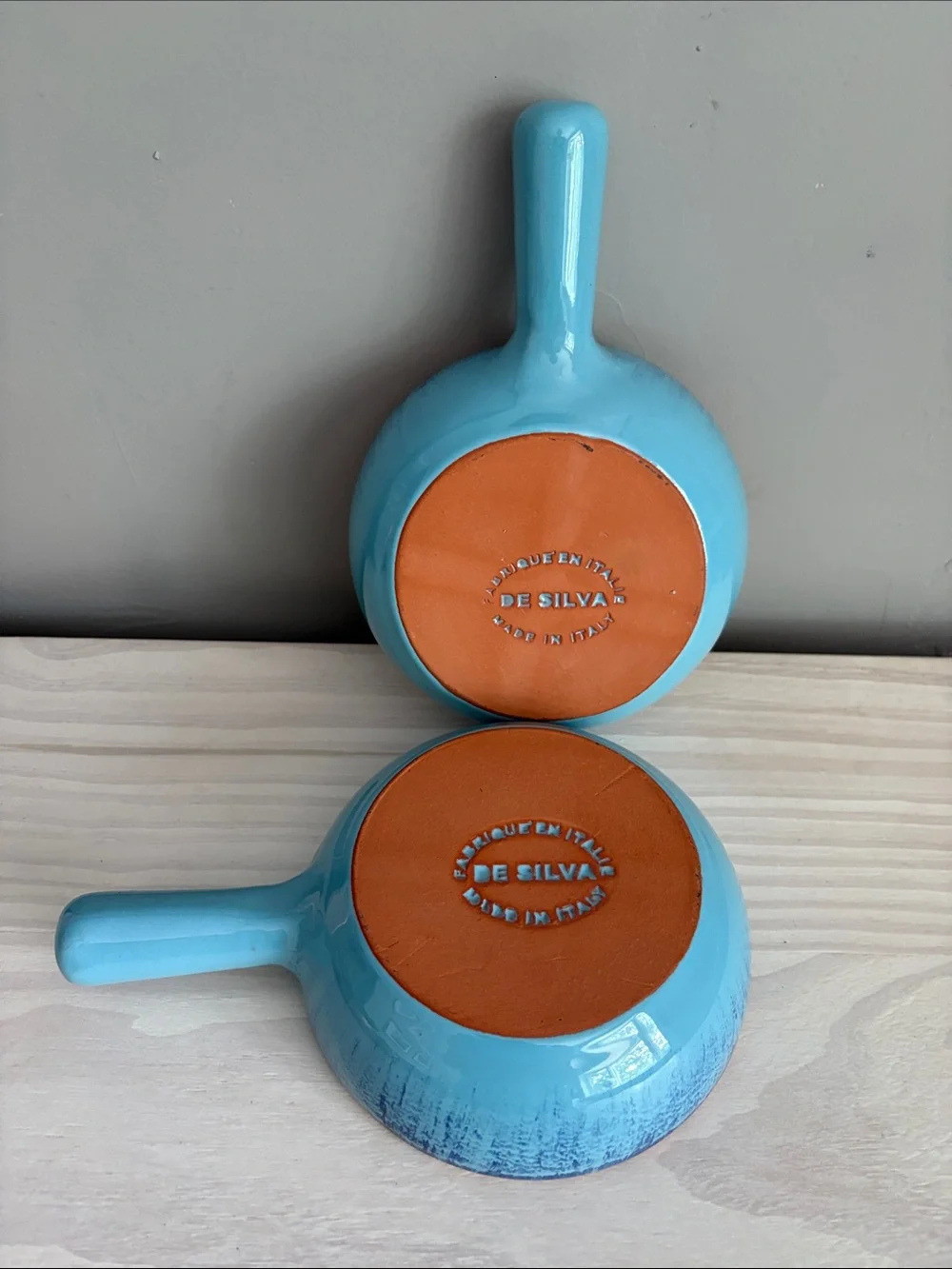 De Silva Capri Blue Terracotta‎ Soup Bowls, Set of 2